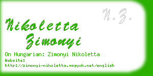 nikoletta zimonyi business card